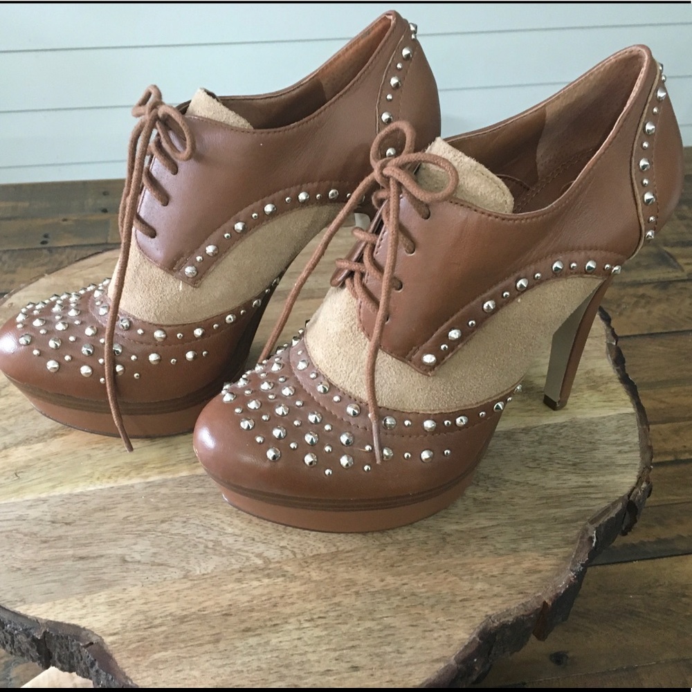 Gianni Bini Leather Studded Boots